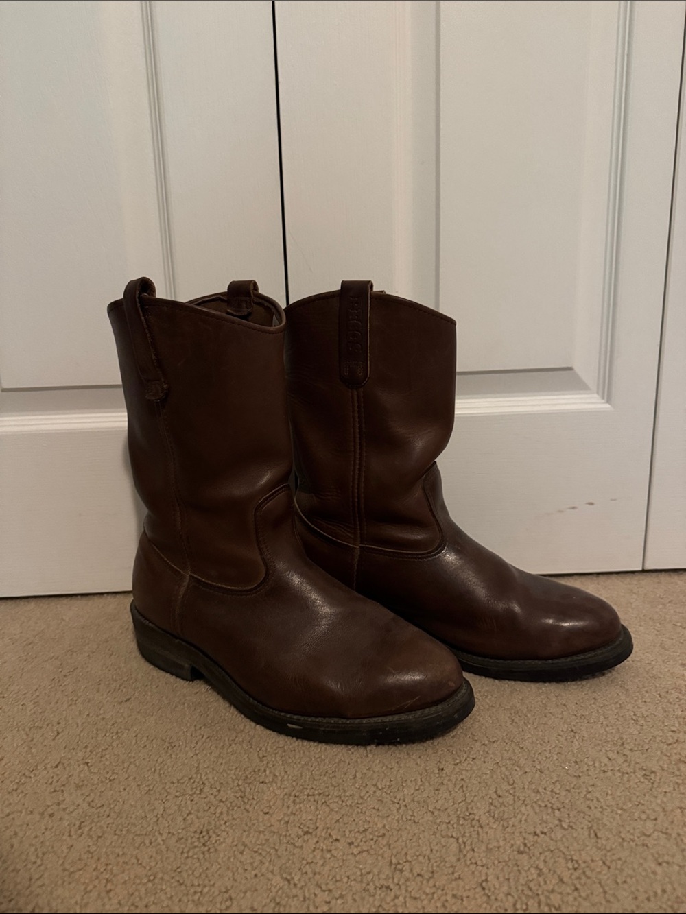 Red Wing Shoes Brown Leather Western Pull-On Boots